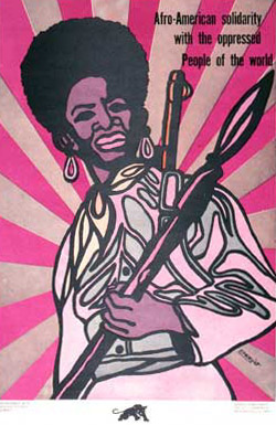Emory Douglas, "Afro-American Solidarity the the Oppresses People of the World," 1969
