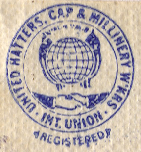 United Hatters, Cap & Millinery Workers International Union label